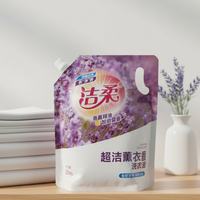 Pochette souple à bec verseur pour lessive, emballage de produits chimiques de nettoyage liquides, anti-fuite avec bouchon à vis pour recharge