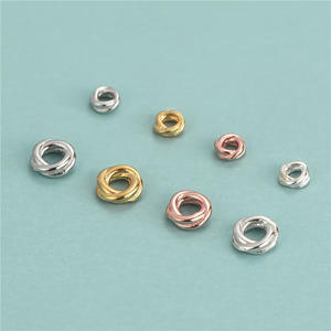 ลูกปัดเงินแท้ S925 ชุบทอง ทรงกลม ถักเกลียว สำหรับทำเครื่องประดับ - Product Image 3