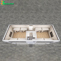Maison miniature de luxe, 20 pieds, 40 pieds, extensible, préfabriquée, en conteneur, imperméable, style villa moderne, maison modulaire