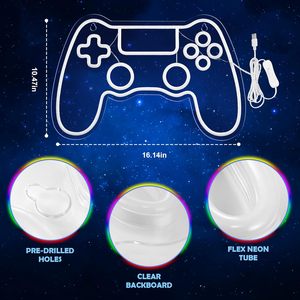 ป้ายไฟนีออน LED รูปเกมแพดสำหรับอีสปอร์ต ป้ายไฟคอนโทรลเลอร์แบบกำหนดเองสำหรับตกแต่งร้านอินเทอร์เน็ตคาเฟ่และโซนเกม - Product Image 2