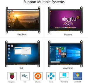 7 polegadas 1024x600 lcd capacitivo tela sensível ao toque, raspberry pi 4 display lcd fabricante de motorista