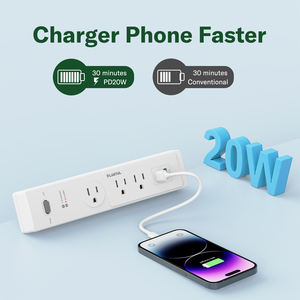 Высококачественная силовая лента 3-переменного тока с 1 USB + 1 розеткой типа C, защита от перенапряжения 110 В, настольный - Product Image 4