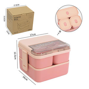 1800ml Portable Food Container for Adult School with Tableware Plastic Kids Bento Lunch Box Set Silicone Bento Lunch Box - Product Image 6