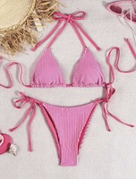 Ensemble bikini deux pièces taille haute push-up pour femme, personnalisé OEM/ODM, pour la plage et l'été, grandes tailles - Maillot de bain gainant effet ventre plat