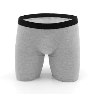 Factory Cheap New Design High Quality Gray Designers Men Underwear Cotton Breathrable Custom Long Man Boxer