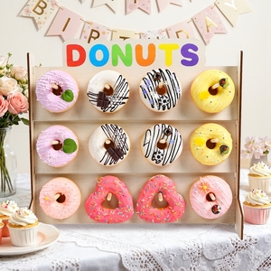 <span class=keywords><strong>DIY</strong></span> 木製ドーナツスタンド 35x33cm ドーナツディスプレイラック 結婚式 誕生日パーティー デザートテーブル装飾用品 - Product Image 5
