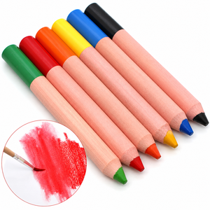 <span class=keywords><strong>Crayons</strong></span> de cire en bois 3-en-1 FSC avec logo OEM d'usine, ensemble de <span class=keywords><strong>crayons</strong></span> aquarelles géants, <span class=keywords><strong>crayons</strong></span> de cire en bois personnalisés pour le dessin des enfants - Product Image 1