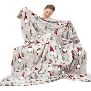 Couverture rectangulaire en peluche Raschel à imprimé gnome de Noël, anti-boulochage, douillette et chaude pour la maison en hiver - Product Image 5