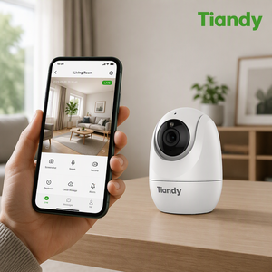 Caméra IP Wi-Fi Tiandy 2MP 1080P Intérieure CMOS Vision Nocturne Détection Humaine Audio Bidirectionnel Pan-Tilt H.265 pour Bébé, Personnes Âgées, Animaux Domestiques et Maison - Product Image 4