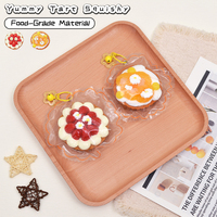 Jouet anti-stress souple en silicone de qualité alimentaire en forme de donut au chocolat, breloque porte-clés dessert