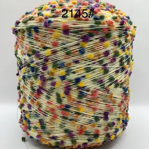 Fil de bonbons colorés à la mode Pom Pom Yarn Hand Mix Matching Yarn