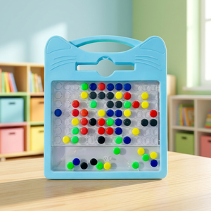 Tableau magnétique en forme de chat pour dessin et perles, jouet artistique coloré et créatif pour enfants, 15 pouces, en plastique, unisexe, 3-6 ans, Cat S - Product Image 2