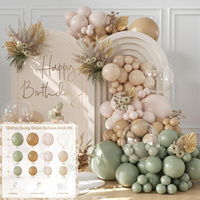 Kit d'arche de guirlande de ballons en latex transparent rose pastel et blanc pour décoration de fête d'anniversaire, de mariage ou de baby shower en gros
