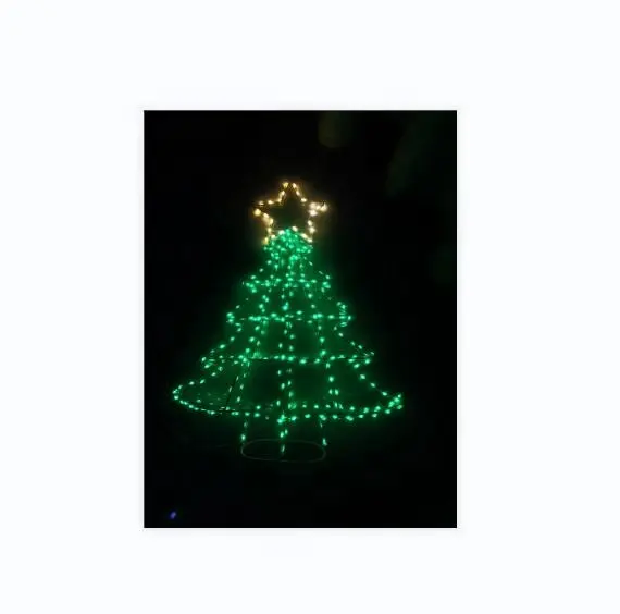 Vente en gros LED 3D Lumières de sapin de Noël Lampes de jardin en fer Lampe Lanterne Décorations de Noël Éclairage de vacances extérieur