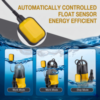 Pompe submersible électrique de drainage pour eaux usées, 400 W, 7500 L/h, coque en plastique, avec interrupteur à flotteur automatique