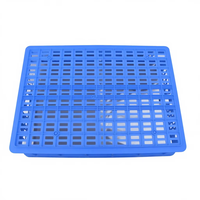 Panier de rangement en plastique bleu à design creux d'origine, panier à fruits ventilé, conteneur de déménagement, caisse à légumes