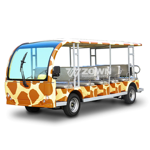 Bus électrique de tourisme à toit ouvert à motif girafe pour parc animalier et navette de passagers - Product Image 1