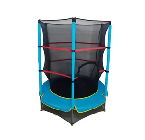 Cama de salto de Metal para interiores para niños de fábrica con redes protectoras juguetes de trampolín de primavera para el hogar - Product Image 4