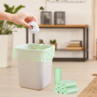 Sacs poubelles biodégradables et compostables en amidon de maïs PLA, résistants à la déchirure, imperméables, écologiques, avec cordon de serrage, en rouleau