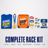 Kit événementiel personnalisé pour la course scolaire des enfants : Médaille souvenir, T-shirt, Bracelet en silicone, Autocollants de course pour enfants pour la Journée sportive scolaire
