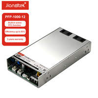 JIANGTEK PFP-1000-12 1000W 12V 80A Convertisseur AC/DC à ventilateur CC haute fiabilité avec PFC, alimentation industrielle à découpage régulée