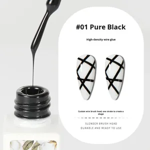 Esmalte de gel UV líquido para decoración de uñas OEM, línea de alta densidad, curado LED, borde dorado, plateado, negro, estilo francés, Flash metálico, CPNP de larga duración - Product Image 1