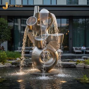 Escultura de Acero Inoxidable Impermeable de Estilo Art Deco EX601 con Acabado de Espejo Colorido para Decoración del Hogar, Vestíbulo de Hotel y Uso en Exteriores - Product Image 1