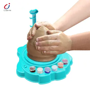 Chengji creative diy arts and crafts toys electric owl girl's educational toys handmade pottery machine pottery wheel toy