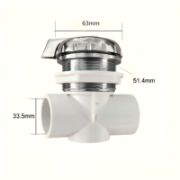 Vanne de dérivation en PVC haute performance de 1 pouce (30-155) pour spa extérieur et grande baignoire - Commutateur de contrôle du débit d'eau à 3 voies pour hydromassage (Ovale)