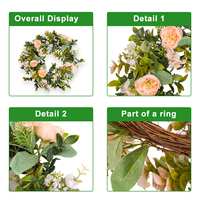 TH-80 extérieur mur décor à la maison vraie touche faux mixte fleur plante suspendue artificielle printemps été porte couronne