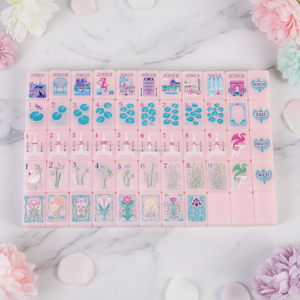 Set Mahjong Americano in Acrilico Rosa Chic Parigino, 160 Pezzi, Monostrato, Ecologico, Durevole, per Feste, Regalo di Pasqua per Lei - Product Image 2