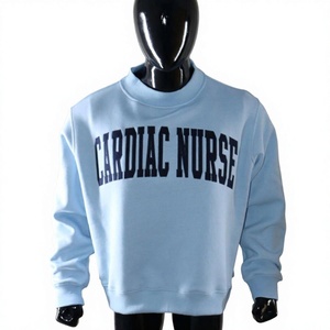 Sudadera con Capucha Azul Cielo con Efecto Desgastado para Enfermera Cardiológica, Corte Holgado, 100% Algodón Tejido, Unisex, Ropa Casual de Invierno, Estilo Urbano Vintage - Product Image 4