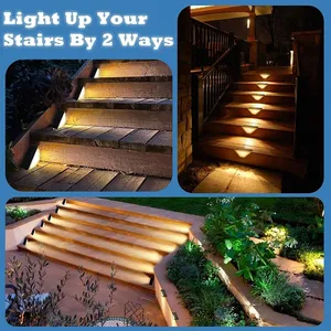 Lampes solaires étanches pour rampes d'escalier, clôtures, jardins, patios et allées, lampes solaires pour terrasses, lampes pour clôtures, lampes d'extérieur pour marches - Product Image 3