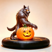 Décoration Gonflable Géante Loup-garou, Accessoire d'Ambiance Thème Halloween pour Événements, Fêtes et Affichages Festifs