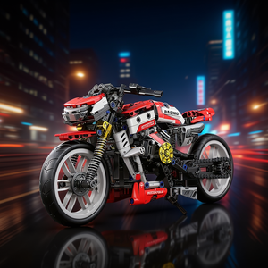 Kit de Construcción de Motocicleta de Plástico, 467 Piezas, Modelo de Carreras, Juguete de Construcción para Niños de 4 a 6 Años - Product Image 3