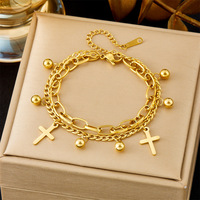 Bracelet doré tendance Instagram, style minimaliste, nouveau, en fer électroplaqué inaltérable, pour femme