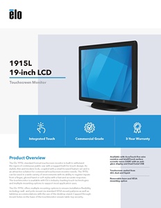 Distribuidor Autorizado Oficial, Monitor Táctil LCD Elo 1915L de 19 Pulgadas, IntelliTouch, Doble Serial/USB, Gris, E266835 - Product Image 4