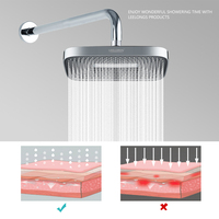 Douche de salle de bain 32x21cm-Pommeau de douche spa moderne haut de gamme chromé grand rectangle avec support mural réglable