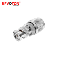 Adaptateur coaxial RF en laiton, connecteur mâle droit vers BNC mâle, conforme ROHS, en stock, en cuivre, fourni par l'usine