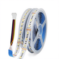 Bande LED RGB CCT DC 12V 5 Couleurs 1 Puce SMD 5050 60 96 LED/M Matériau ABS Décoration Intérieure Flexible IP Autre Sans Contrôle