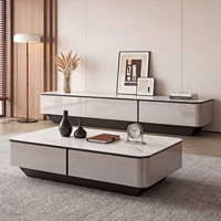 Meuble TV en bois de style minimaliste, vente en gros, ensemble de meuble TV et table basse luxueux, meuble TV moderne pour salon