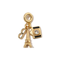 Pendentifs en Cuivre et Zircon en forme de Cœur et de Lèvres Fleuries / Pendentifs de Voyage pour Garçons et Filles, Accessoires de Bijoux DIY, Cadeau Électroplaqué
