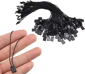 Black Nylon Hang Tag String Hang Tag Fasteners with Security Loop Pin Tie Snap Lock Pin Loop Fastener Hook Ties for Clothing Tag