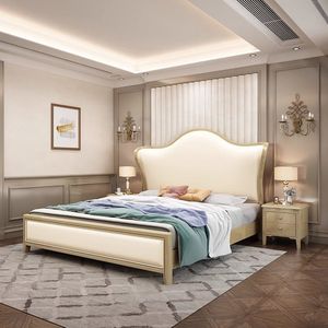 Cama Tapizada de 1.8m, Madera de Caucho, Estilo Moderno Minimalista, con Espacio de Almacenamiento, Muebles para Dormitorio - Product Image 3