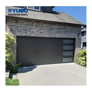 Double verre Commercial moderne en métal inclinaison noir solaire <span class=keywords><strong>Garage</strong></span> résidentiel automatique en aluminium portes roulantes porte - Product Image 1