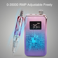 Perceuse à ongles électrique rechargeable 35000 tr/min, lime électrique professionnelle portable avec moteur sans noyau pour ongles en acrylique, gel et manucure