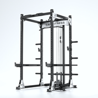 Cage de musculation X9 améliorée, cadre en acier renforcé haute résistance, rack de musculation avec rangement pour plaques de poids