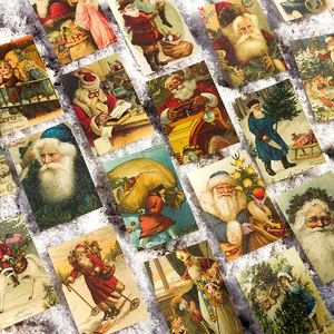 100 tờ/mảnh giáng sinh loạt chữ, ghi chú retro nhỏ, Sổ ghi chép, ảnh ghép, giấy vật liệu trang trí, 6 kiểu - Product Image 4