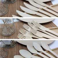Produits de cuisine Couteaux et fourchettes à emporter écologiques en bambou jetables avec serviettes Airlaid
