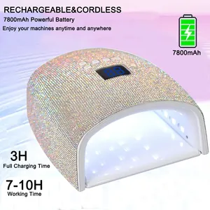 UV LED Lamp Lampada UV per Unghie 7800mAh Rechargeable UV <b>Light</b> for Nail 66W Gel Polish Curling Lamp with Diamonds - Product Image 3